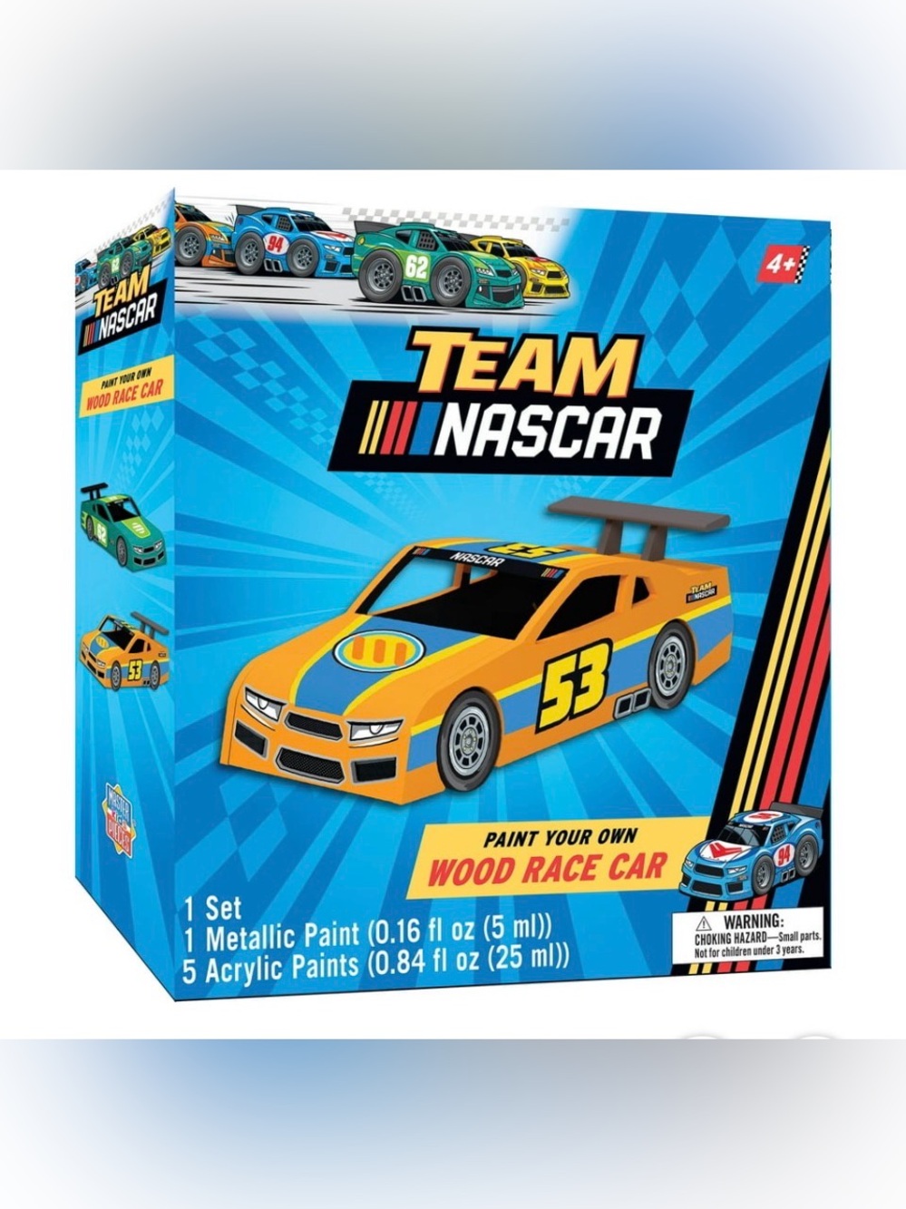 Team NASCAR Paint-Your-Own Wood Race Car Kit - 7 pieces